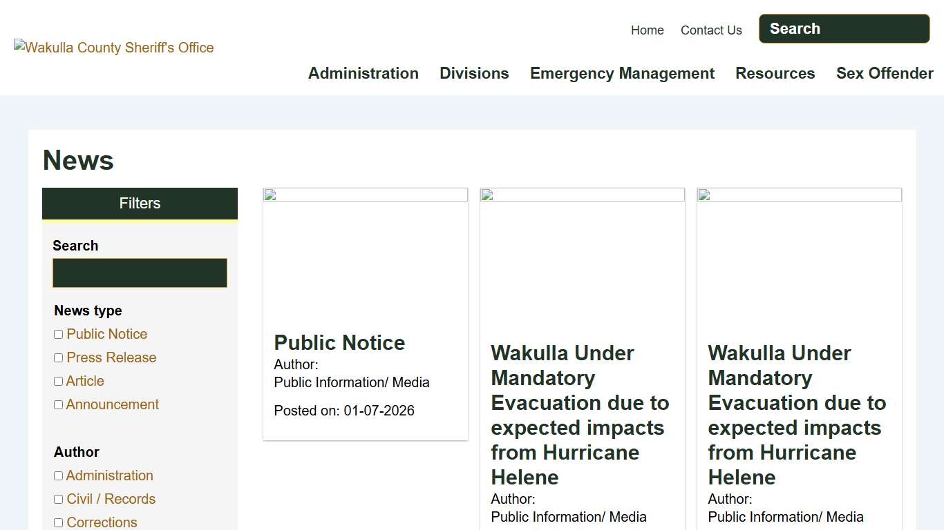 News Wakulla County Sheriff's Office FL